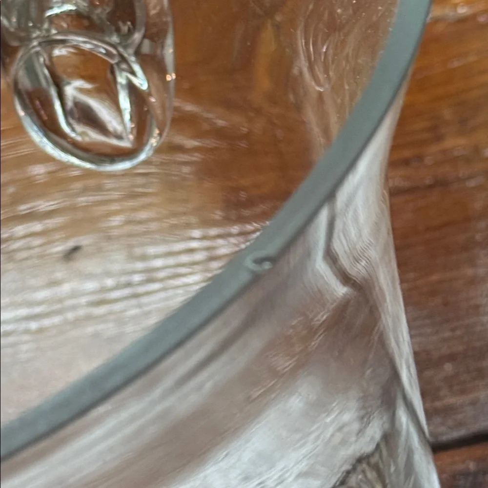 Vintage Glass Godinger Champs Ice Bucket and 4 Silver Rimed Champ Glasses